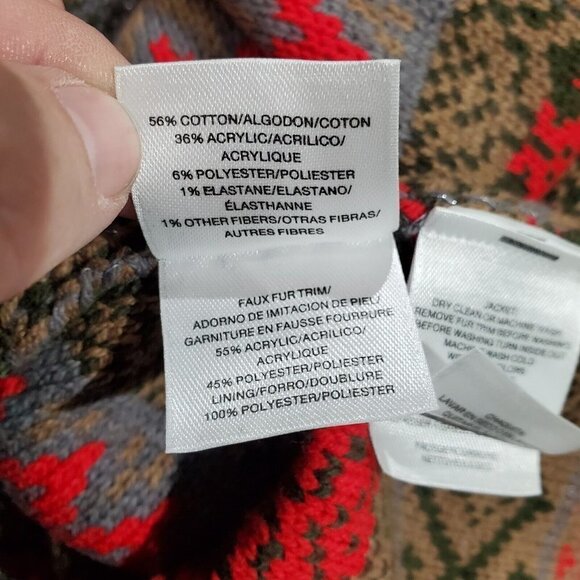 Anne Klein Women's Cardigan Sweater with Detacheable Faux Fur Collar Siz… - Picture 6 of 12